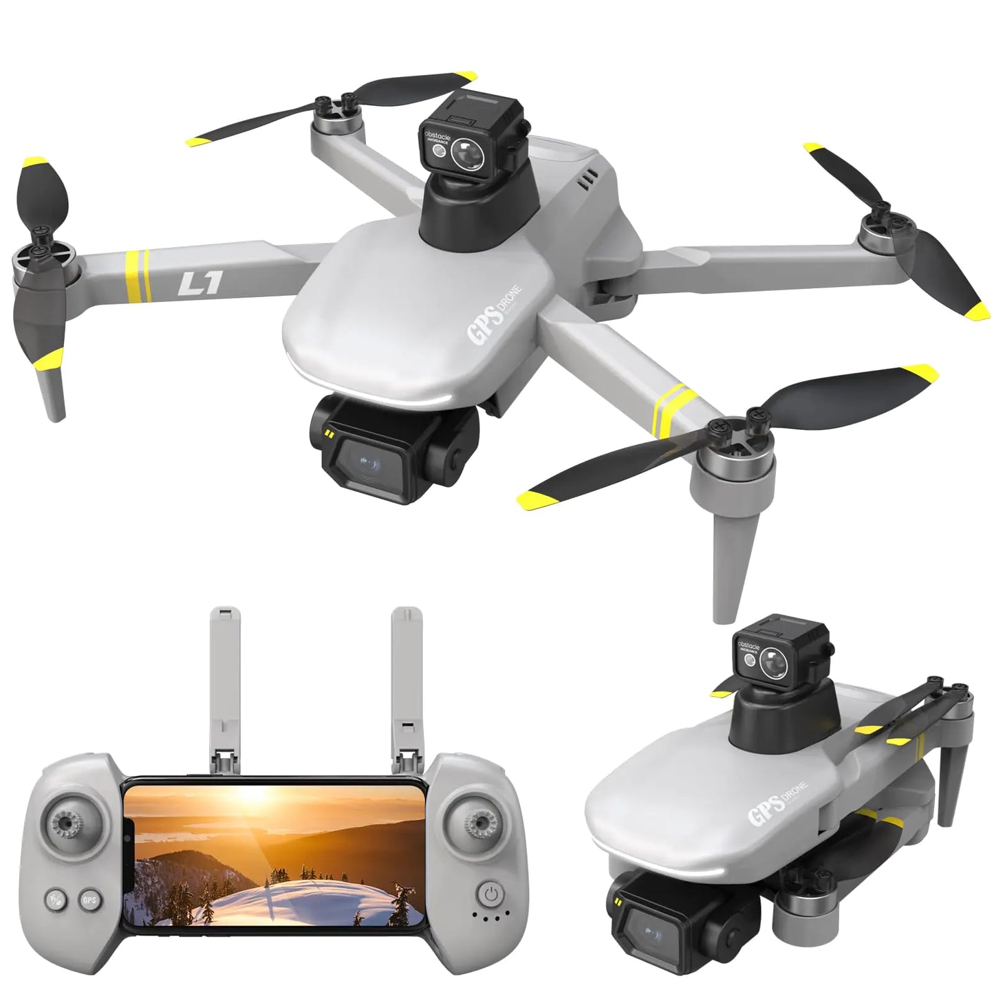 Bingchat NewUpgraded Drones with Camera for Adults 4K 3 Axis Gimbal Drone with Obstacle Avoidance Anti-shake Professional Shooting Videos 2.4Miles 56Minutes GPS Auto Return Follow Me/Car Time-lapse