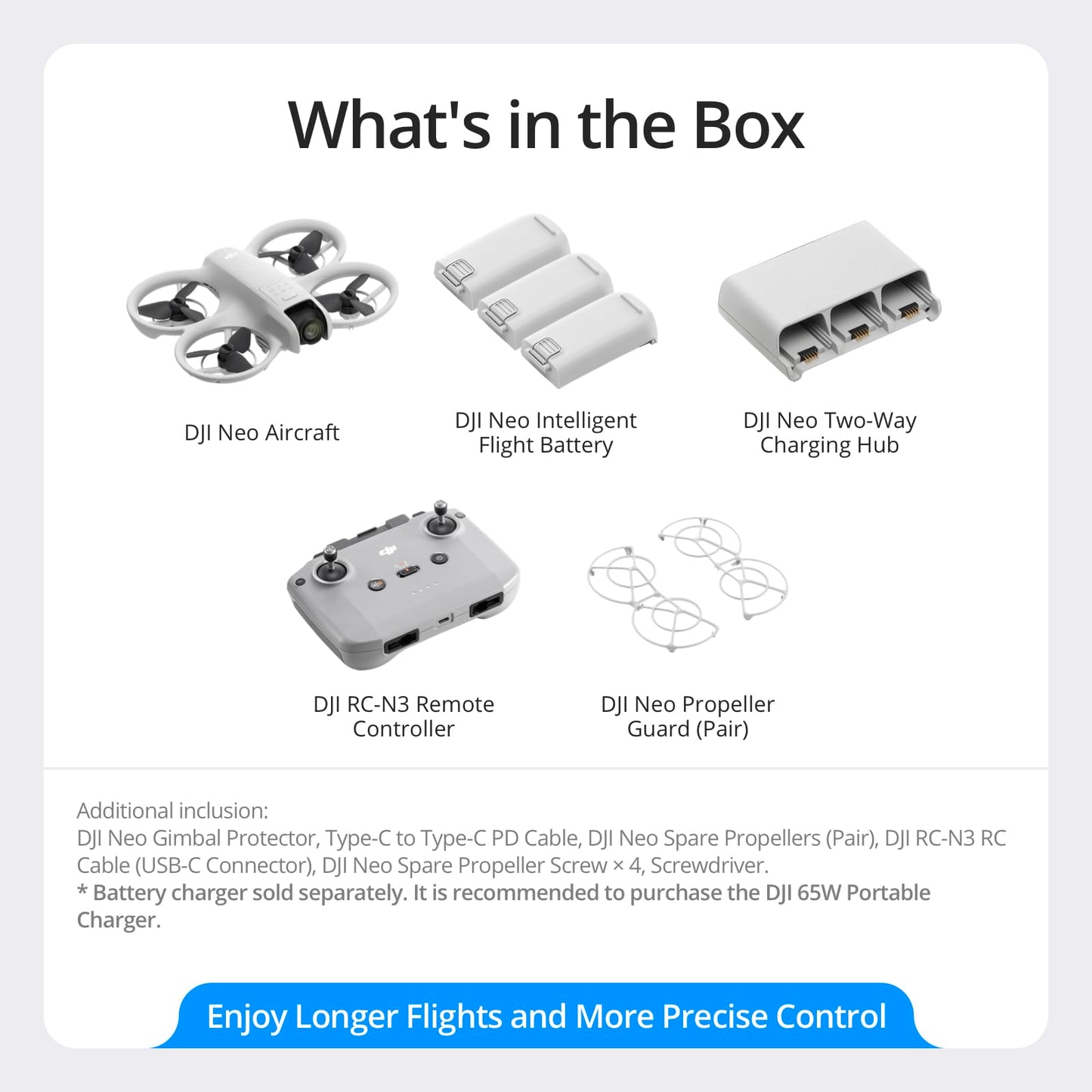 DJI Neo, Mini Drone with 4K UHD Camera for Adults, 135g Self Flying Drone that Follows You, Palm Takeoff, Subject Tracking, QuickShots, Stabilized Video, Built-In Propeller Guard (Controller-Free)