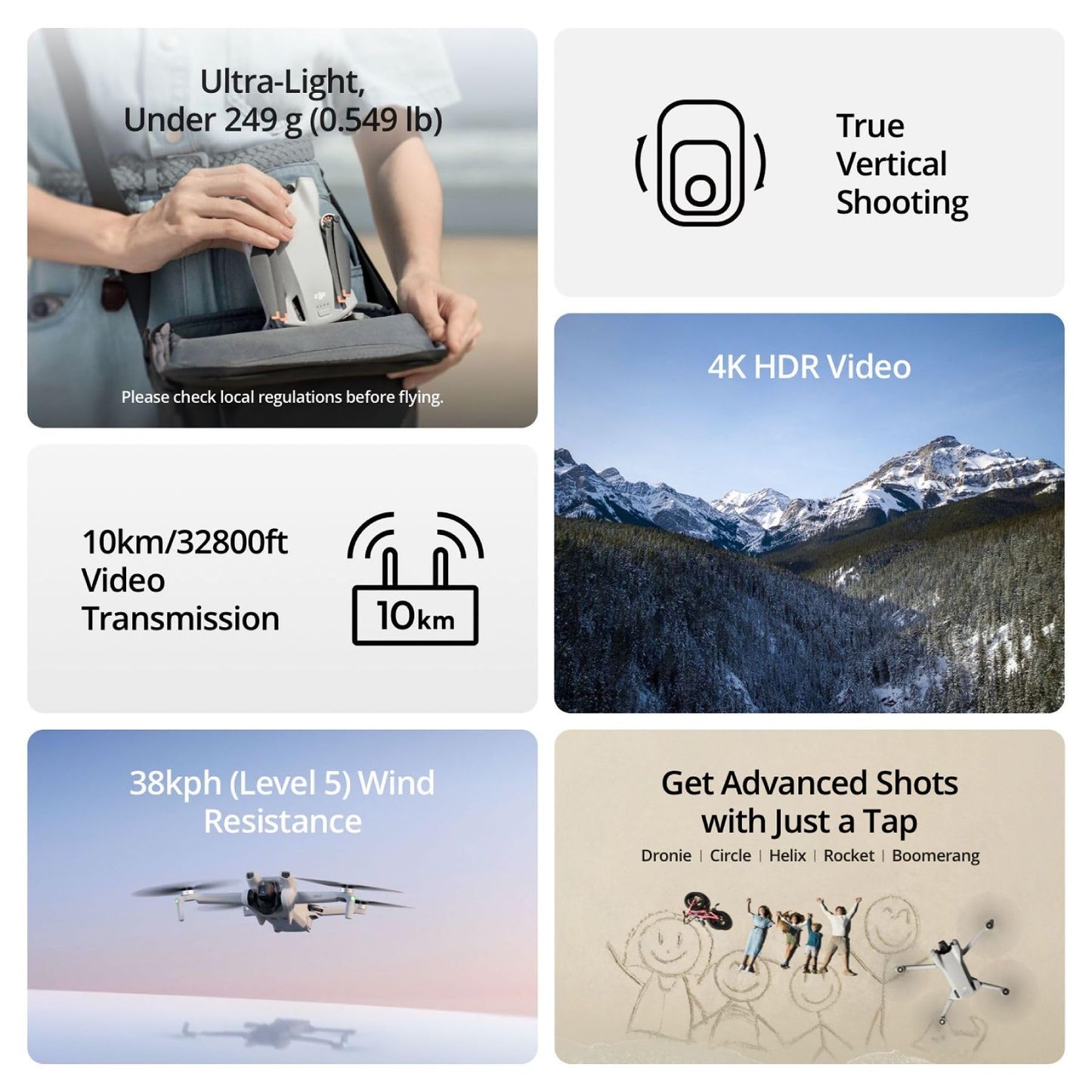 DJI Mini 3 Fly More Combo (DJI RC), Drones with Camera for Adults 4K, 3 Batteries for 114-min Flight Time, Vertical Shooting, 32800ft (10km) Video Transmission, Lightweight Mini Drone for Beginners